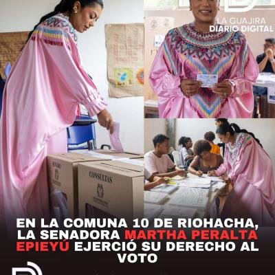 En la Comuna 10 de Riohacha, la senadora Martha Peralta Epieyú ejerció su derecho al voto