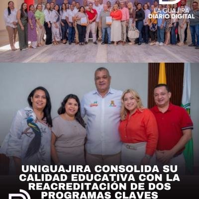 Uniguajira consolida su calidad educativa con la reacreditación de dos programas claves