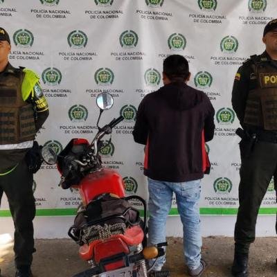 Policía Nacional capturó a una persona y recuperó motocicleta robada