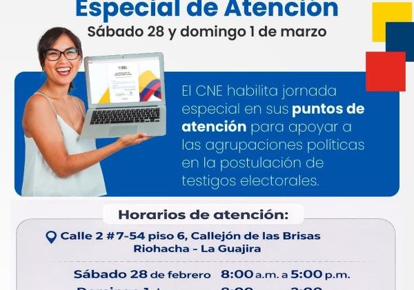 Consejo Nacional Electoral realizará jornada especial de atención en territorio este fin de semana